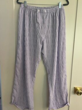 Free People Lavender Gingham Lounge Pants